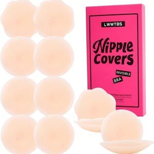 💜Nipple Covers 6 Pairs Sticky Silicone Pasties Reusable Adhesive Beige